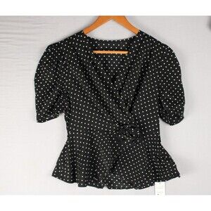 Cupshe Women's Black Polk a Dot 2 Piece Blouse and Skirt Casual Work Summer